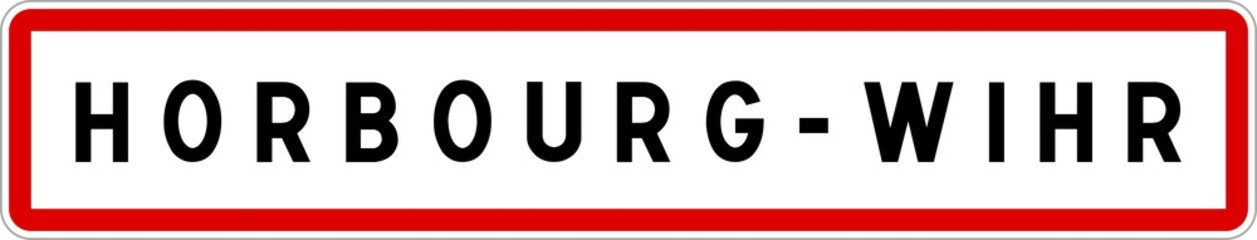 Panneau entrée ville agglomération Horbourg-Wihr / Town entrance sign Horbourg-Wihr