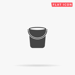 Bucket flat vector icon