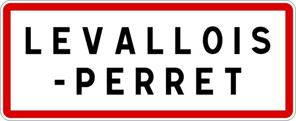 Panneau entrée ville agglomération Levallois-Perret / Town entrance sign Levallois-Perret