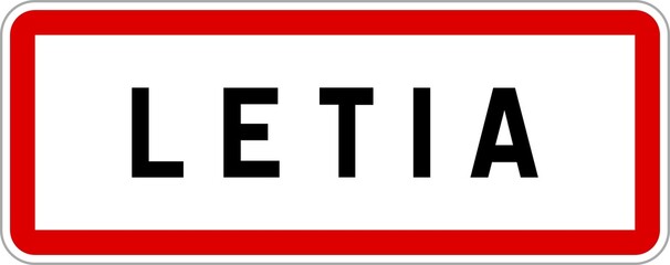 Panneau entrée ville agglomération Letia / Town entrance sign Letia