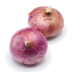Onion on white background. spot focus