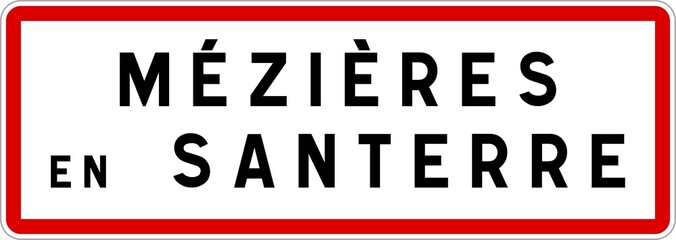 Panneau entrée ville agglomération Mézières-en-Santerre / Town entrance sign Mézières-en-Santerre