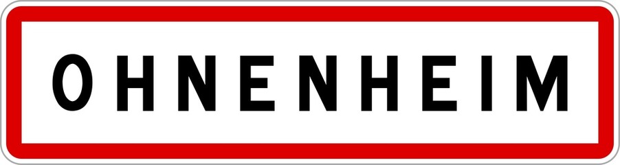 Panneau entrée ville agglomération Ohnenheim / Town entrance sign Ohnenheim