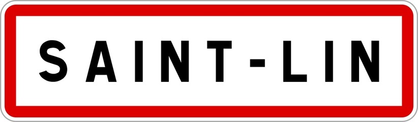 Obraz premium Panneau entrée ville agglomération Saint-Lin / Town entrance sign Saint-Lin