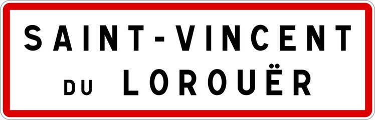 Panneau entrée ville agglomération Saint-Vincent-du-Lorouër / Town entrance sign Saint-Vincent-du-Lorouër