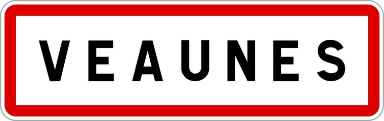 Panneau entrée ville agglomération Veaunes / Town entrance sign Veaunes