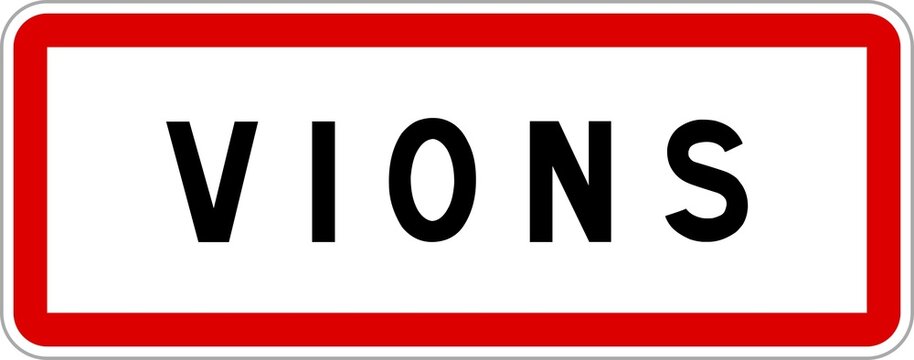 Panneau entrée ville agglomération Vions / Town entrance sign Vions