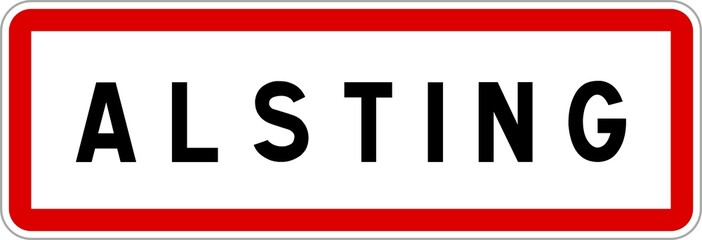 Panneau entrée ville agglomération Alsting / Town entrance sign Alsting