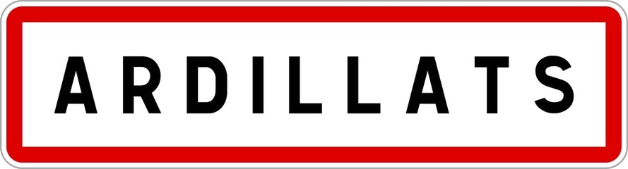 Panneau entrée ville agglomération Ardillats / Town entrance sign Ardillats