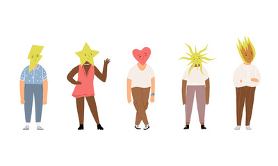 Symbolic characters with various temperaments, psychological types, people's different tempers set. Vector illustration.