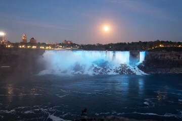 Super moon over Niagara Falls