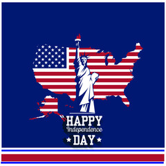 usa happy independence map vector design template