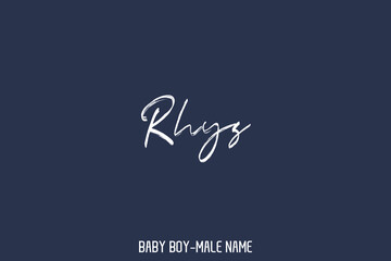 Brush Alphabetical Text " Rhys " English Name of Baby Boy 