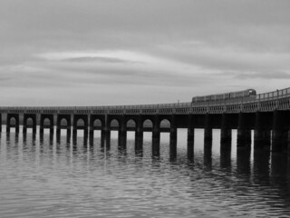Fototapeta na wymiar Tay Rail Bridge, Dundee, Scotland