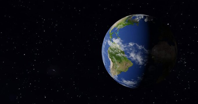 Planet earth from space rotating in high quality with galaxy background. Elements of this media furnished by NASA. 3D Animation.
