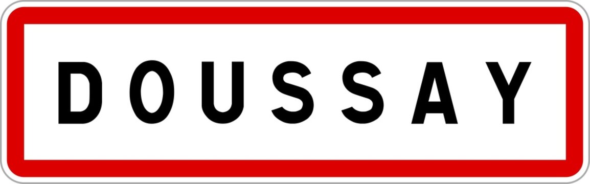Panneau entrée ville agglomération Doussay / Town entrance sign Doussay