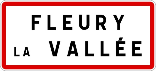 Panneau entrée ville agglomération Fleury-la-Vallée / Town entrance sign Fleury-la-Vallée