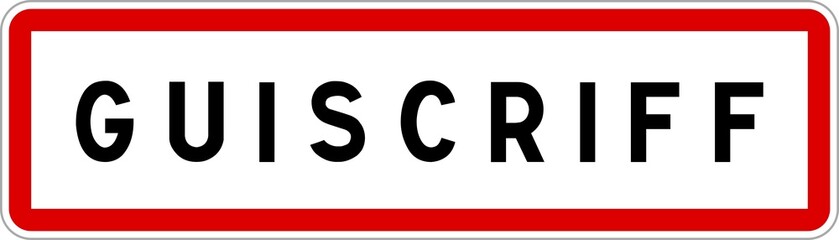 Panneau entrée ville agglomération Guiscriff / Town entrance sign Guiscriff