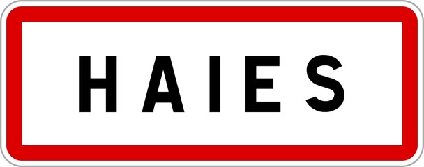 Panneau entrée ville agglomération Haies / Town entrance sign Haies