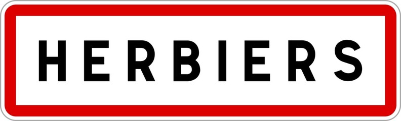Panneau entrée ville agglomération Herbiers / Town entrance sign Herbiers