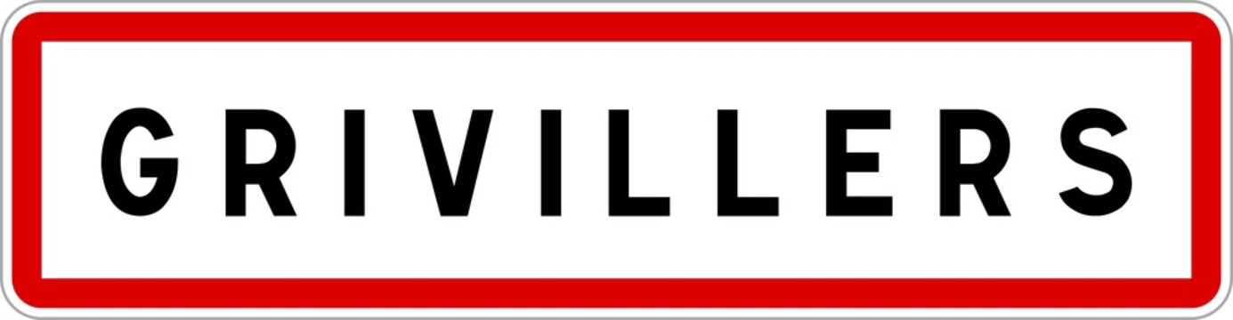Panneau entrée ville agglomération Grivillers / Town entrance sign Grivillers