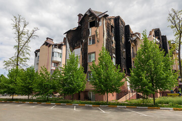 Terror attack. Ukraine, russia war. Irpen. Irpin after russian invaders