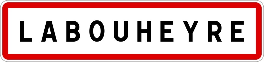 Panneau entrée ville agglomération Labouheyre / Town entrance sign Labouheyre