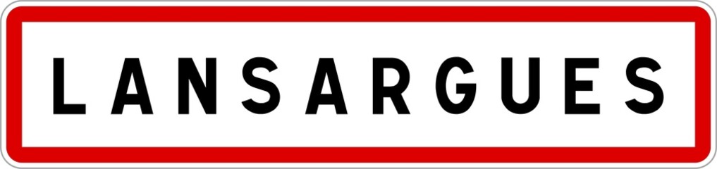 Panneau entrée ville agglomération Lansargues / Town entrance sign Lansargues