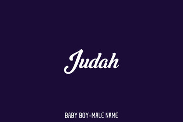 Calligraphy Text " Judah " English Name of Baby Boy 