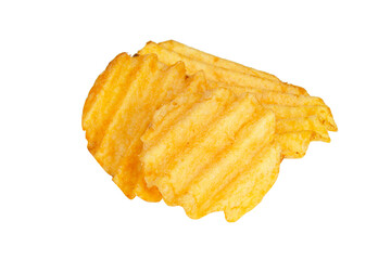 Wavy chips potato isolated on the white background