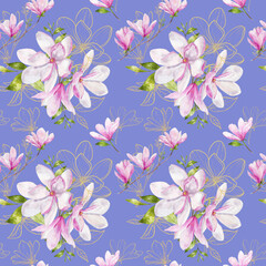 seamless pattern with blossoms