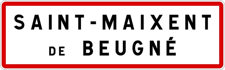 Panneau entrée ville agglomération Saint-Maixent-de-Beugné / Town entrance sign Saint-Maixent-de-Beugné