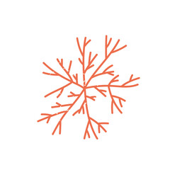  Red seaweed. Red algae. Underwater plant, marine flora. Sea or ocean wildlife aesthetic. Vector illustration in cartoon style. Isolated white background.