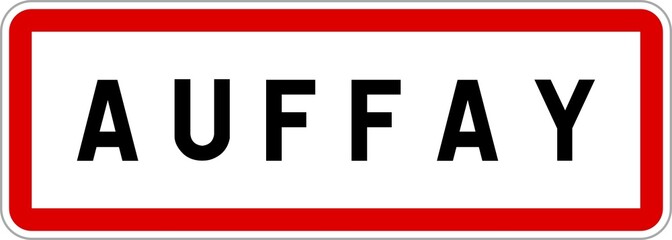 Panneau entrée ville agglomération Auffay / Town entrance sign Auffay