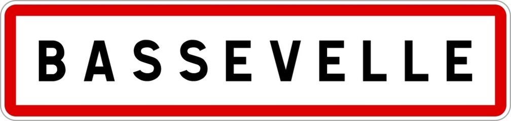 Panneau entrée ville agglomération Bassevelle / Town entrance sign Bassevelle