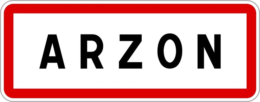 Panneau entr&eacute;e ville agglom&eacute;ration Arzon / Town entrance sign Arzon