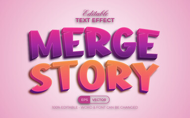 Merge story text effect style. Editable text effect.