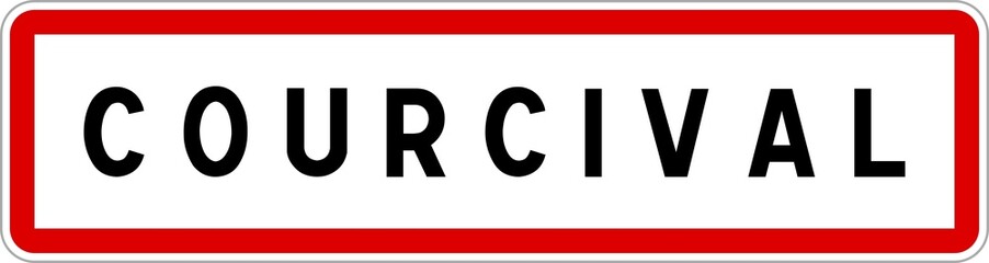 Panneau entrée ville agglomération Courcival / Town entrance sign Courcival