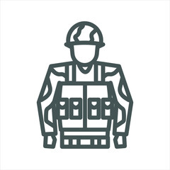 soldier simple line icon
