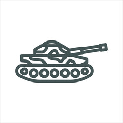 military tank simple line icon
