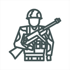 war soldier simple line icon