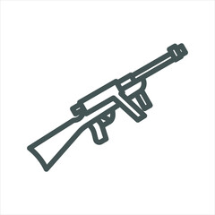 Rifle Military war simple line icon

