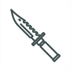 Military Knife simple line icon
