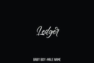 Cursive Brush Typescript Text Name of Male " Ledger "