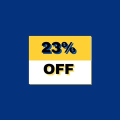 23% OFF YELLOW AND WHITE DISPLAY POSTER WITH BLUE BACKGROUND (SALE FOR THE WHOLE FAMILY!) XD