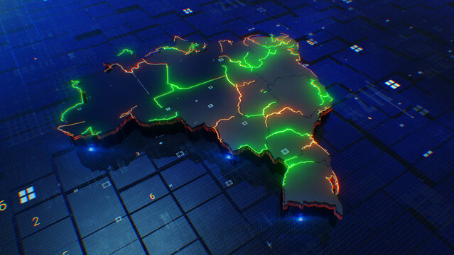 Brazil map digital 4k 