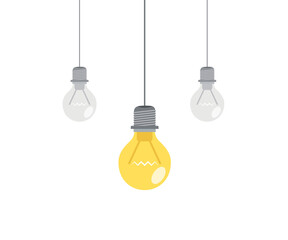 Light bulbs symbol of innovation and good ideas. Business concept. Vector illustration..