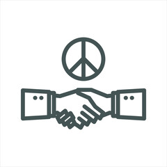 peace treaty simple line icon