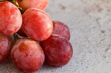 Bunch of grapes. Ripe large grape berries  on an abstract background. Vine.	