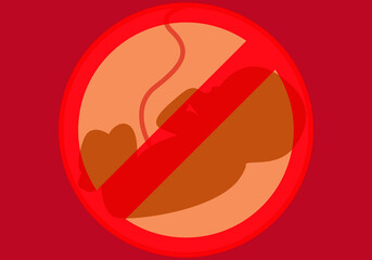 Icono de infertilidad con bebe tachado.  - obrazy, fototapety, plakaty